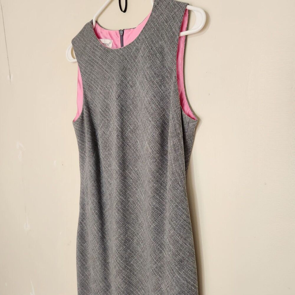 Donna Ricco Sheath Dress Women Size 10 Gray Pink Lined Sleeveless Zipper - Picture 3 of 14